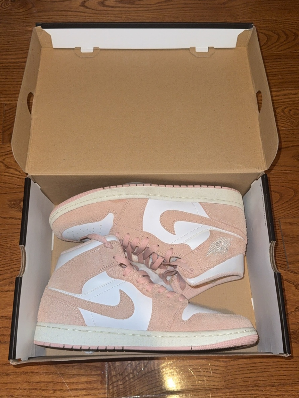 Jordan Mid Top Sneakers in Pink and White